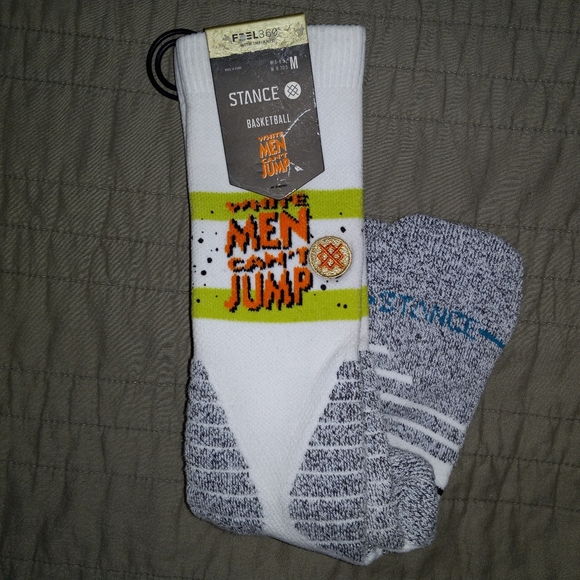 Stance "white man can't jump" Feel360 total comfort cotton socks men's medium - Picture 3 of 5